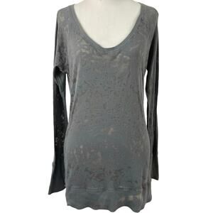 Kids Vintage Long Sleeve Burnout Base Layer Tshirt Top Boho Distressed Size XXL